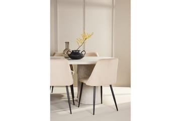 Matgrupp Narvik 100x200 cm Beige med 6st Night Stolar - Möbler - Bord & matgrupp - Matgrupp