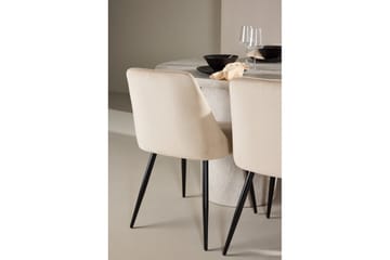 Matgrupp Narvik 100x200 cm Beige med 6st Night Stolar - Möbler - Bord & matgrupp - Matgrupp