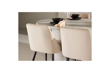 Matgrupp Narvik 100x200 cm Beige med 6st Night Stolar - Möbler - Bord & matgrupp - Matgrupp