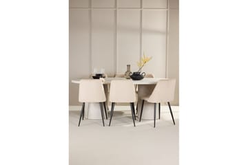 Matgrupp Narvik 100x200 cm Beige med 6st Night Stolar - Möbler - Bord & matgrupp - Matgrupp