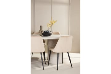 Matgrupp Narvik 100x200 cm Beige med 6st Night Stolar - Möbler - Bord & matgrupp - Matgrupp