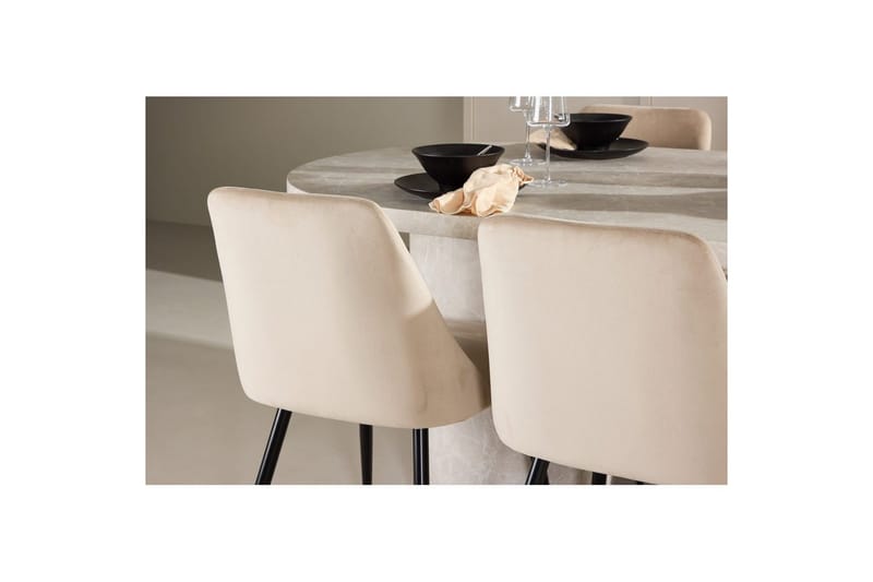 Matgrupp Narvik 100x200 cm Beige med 6st Night Stolar - Möbler - Bord & matgrupp - Matgrupp