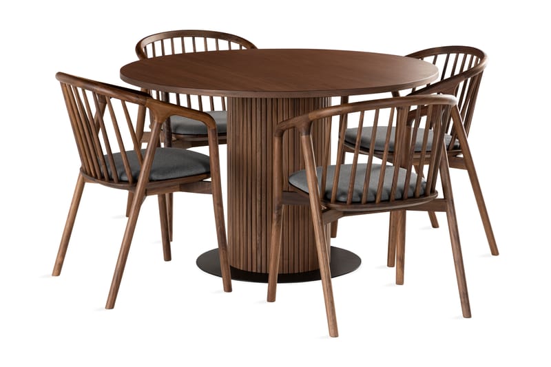 Matgrupp Neandir 120 cm Rund inkl 4 Neandir Karmstolar - Matgrupp