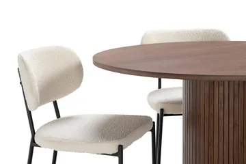 Noira Matbord 120 cm Massiv Valnöt Runt med 4st Gemmiano Mat - Brun - Möbler - Bord & matgrupp - Matgrupp