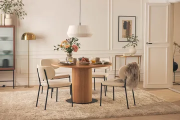 Noira Matbord 120 cm Massiv Valnöt Runt med 4st Gemmiano Mat - Brun - Möbler - Bord & matgrupp - Matgrupp