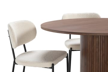 Noira Matbord 120 cm Valnöt Runt med 4st Gemmiano Mat - Brun - Möbler - Bord & matgrupp - Matgrupp