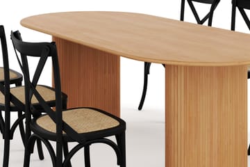 Noira Matbord 220 cm Ek med 6 Kalb Matstolar - Brun - Möbler - Bord & matgrupp - Matgrupp