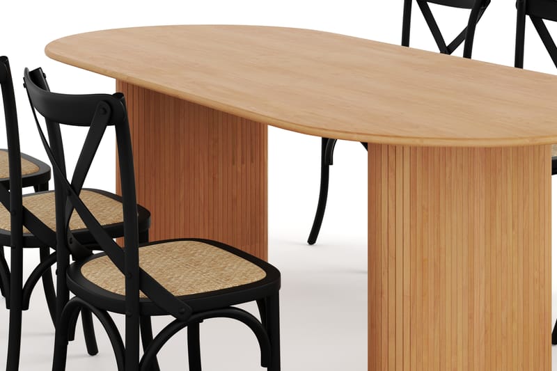 Noira Matbord 220 cm Ek med 6 Kalb Matstolar - Brun - Möbler - Bord & matgrupp - Matgrupp