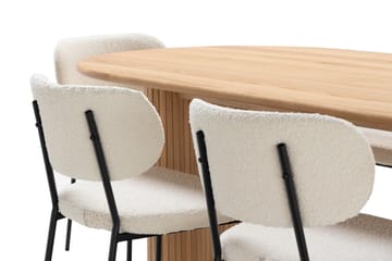 Noira Matbord 220 cm Ek med 6st Gemmiano Matstol - Natur - Möbler - Bord & matgrupp - Matgrupp