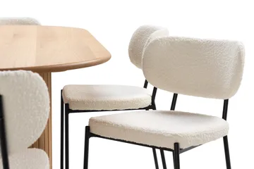 Noira Matbord 220 cm Massiv Ek med 6st Gemmiano Matstol - Natur - Möbler - Bord & matgrupp - Matgrupp