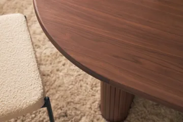 Noira Matbord 220 cm Massiv Valnöt med 6st Gemmiano Matstol - Brun / Teddy / Trä - Möbler - Bord & matgrupp - Matgrupp