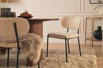 Noira Matbord 220 cm Massiv Valnöt med 6st Gemmiano Matstol - Brun / Teddy / Trä - Möbler - Bord & matgrupp - Matgrupp