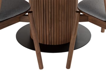 Noira Matgrupp 120 cm Rund inkl 4 Noira Stolar - Valnöt - Möbler - Bord & matgrupp - Matgrupp