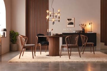 Noira Matgrupp 120 cm Rund inkl 4 Noira Stolar - Valnöt - Möbler - Bord & matgrupp - Matgrupp