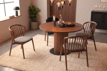 Noira Matgrupp 120 cm Rund inkl 4 Noira Stolar - Valnöt - Möbler - Bord & matgrupp - Matgrupp