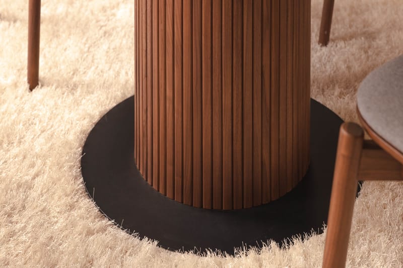 Noira Matgrupp 120 cm Rund inkl 4 Noira Stolar - Valnöt - Möbler - Bord & matgrupp - Matgrupp