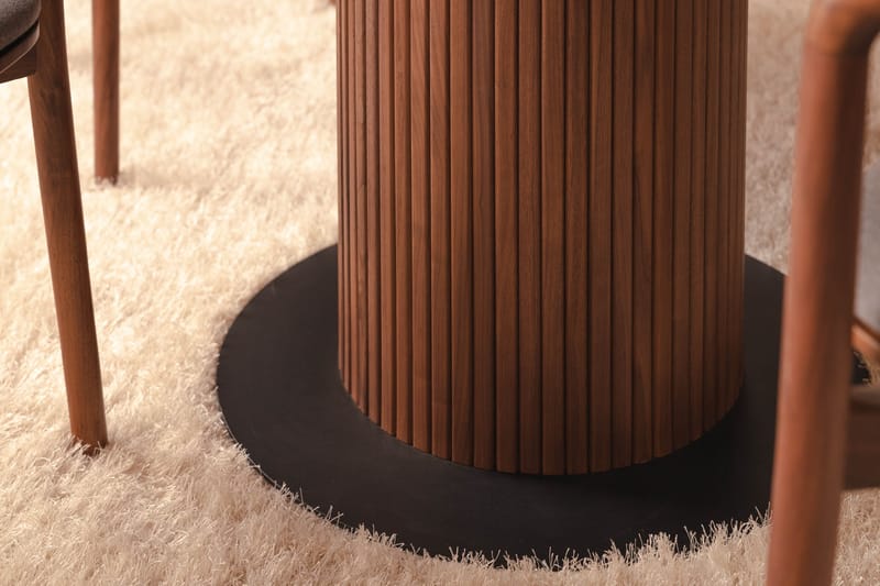 Noira Matgrupp 120 cm Runt Matbord med 4 Noira Stolar - Valnöt - Möbler - Bord & matgrupp - Matgrupp