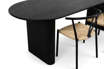 Noira Matgrupp förlängningsbart 220-320 cm Svart med 6 Elysia Matstolar - Möbler - Bord & matgrupp - Matgrupp