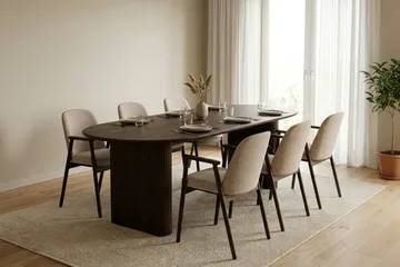 Noira Matgrupp rektangulärt 220 cm Rökt Ek med 6 Reciclar Matstolar - Rökt ek - Möbler - Bord & matgrupp - Matgrupp