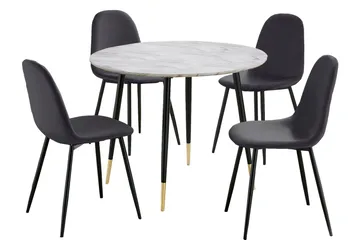 Oktoos Matgrupp 100 cm - Antracit/Vit - Möbler - Bord & matgrupp - Matgrupp