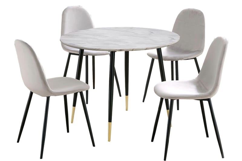 Oktoos Matgrupp 100 cm, Ljusgrå/Vit