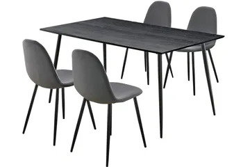 Oktoos Matgrupp 160 cm - Antracit/Svart - Möbler - Bord & matgrupp - Matgrupp