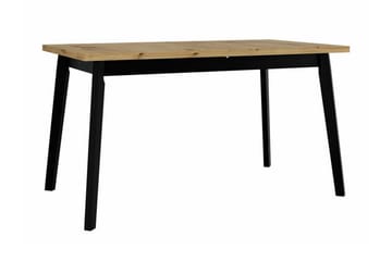 Patrickswell Rektangulär Utdragbar Matgrupp 140–180 cm – Matbord med Ekutseende och 6 Klädda Matstolar med Raka Ben - Svart|Beige|Natur - Möbler - Bord & matgrupp - Matgrupp