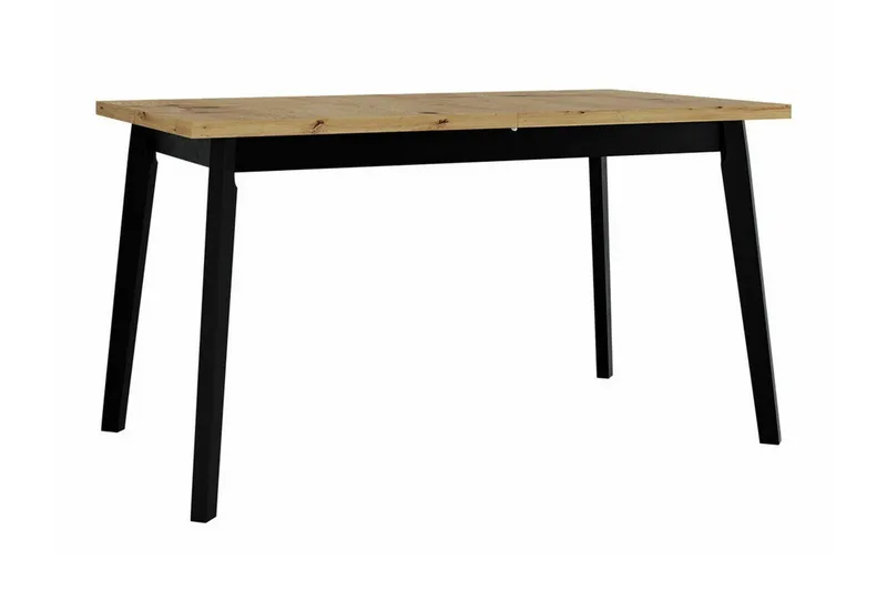 Patrickswell Rektangulär Utdragbar Matgrupp 140–180 cm – Matbord med Ekutseende och 6 Klädda Matstolar med Raka Ben - Svart|Beige|Natur - Möbler - Bord & matgrupp - Matgrupp