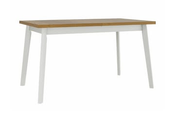 Patrickswell Rektangulär Utdragbar Matgrupp 140–180 cm – Matbord med Ekutseende och 6 Klädda Matstolar med Raka Ben - Vit|Beige|Brun - Möbler - Bord & matgrupp - Matgrupp