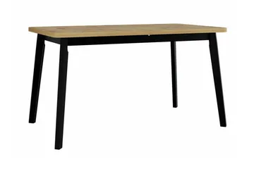 Patrickswell Rektangulär Utdragbar Matgrupp 140–180 cm – Matbord med Ekutseende och 6 Klädda Matstolar med Vinklade Ben - Svart|Beige|Natur - Möbler - Bord & matgrupp - Matgrupp