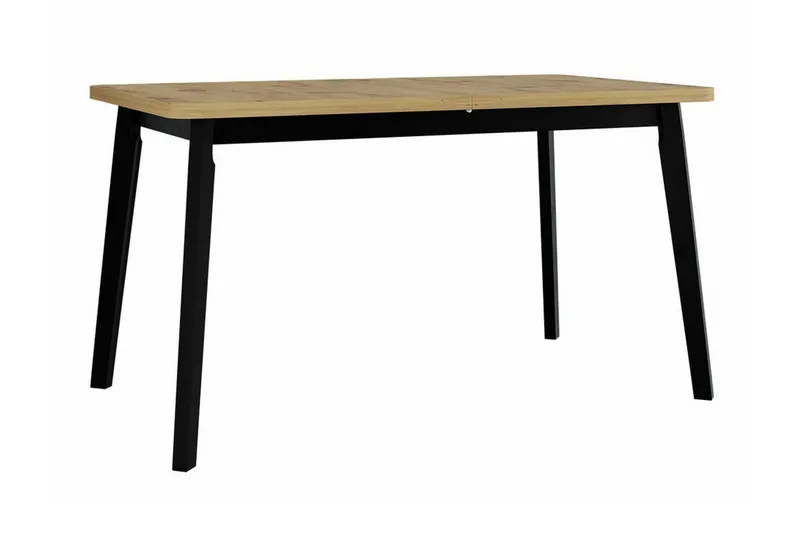 Patrickswell Rektangulär Utdragbar Matgrupp 140–180 cm – Matbord med Ekutseende och 6 Klädda Matstolar med Vinklade Ben - Svart|Beige|Natur - Möbler - Bord & matgrupp - Matgrupp