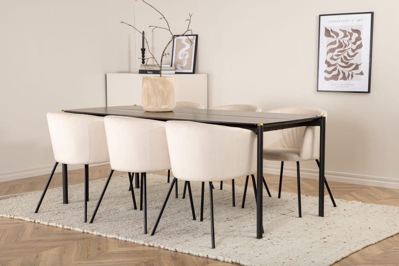 Pelle matbord med 6st Berit matstol - Möbler - Bord & matgrupp - Matgrupp