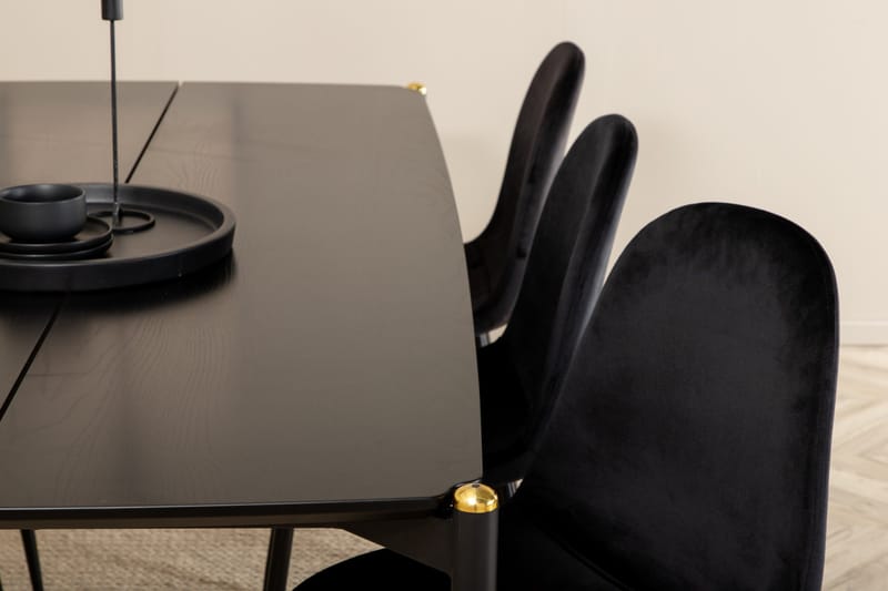 Pelle Matgrupp 190 cm inkl 6 Pontus Stolar - Svart - Möbler - Bord & matgrupp - Matgrupp