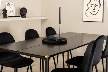 Pelle Matgrupp 190 cm inkl 6 Pontus Stolar - Svart - Möbler - Bord & matgrupp - Matgrupp