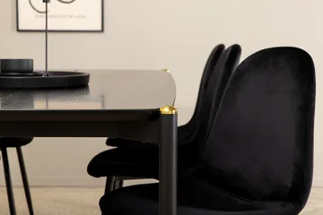 Pelle Matgrupp 190 cm inkl 6 Pontus Stolar - Svart - Möbler - Bord & matgrupp - Matgrupp