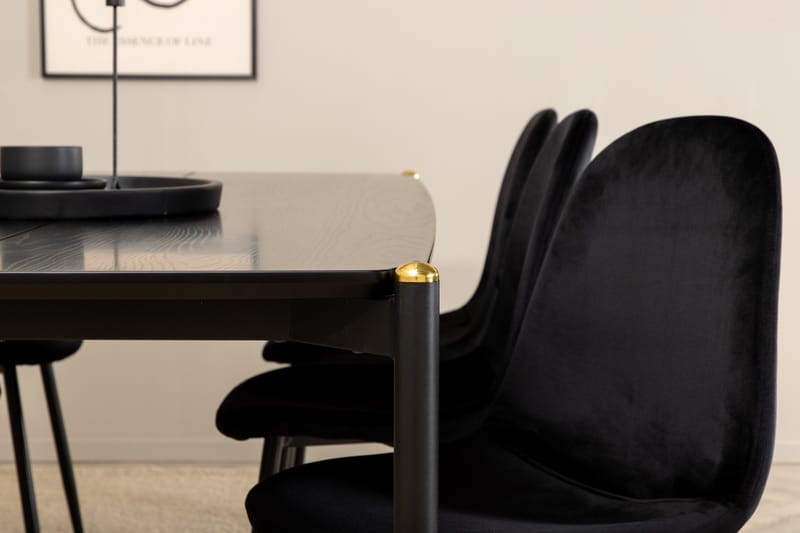 Pelle Matgrupp 190 cm inkl 6 Pontus Stolar - Svart - Möbler - Bord & matgrupp - Matgrupp