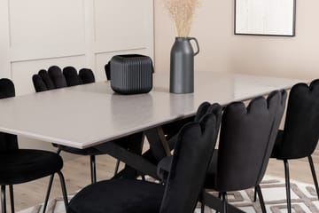 Penny Matgrupp 190 cm inkl 6 Limhamn Sammetsstolar - Grå/Svart - Möbler - Bord & matgrupp - Matgrupp