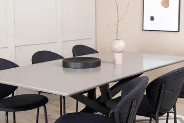 Penny Matgrupp 190 cm inkl 6 Moncoll Stolar - Grå/Svart - Möbler - Bord & matgrupp - Matgrupp