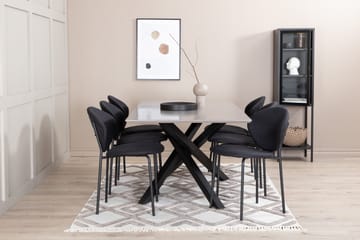 Penny Matgrupp 190 cm inkl 6 Moncoll Stolar - Grå/Svart - Möbler - Bord & matgrupp - Matgrupp