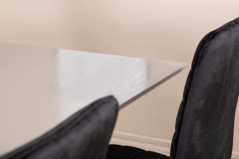 Penny Matgrupp 190 cm inkl 6 Robin Sammetsstolar - Grå/Svart - Möbler - Bord & matgrupp - Matgrupp