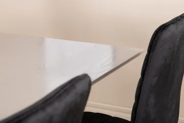 Penny Matgrupp 190 cm inkl 6 Robin Sammetsstolar - Grå/Svart - Möbler - Bord & matgrupp - Matgrupp