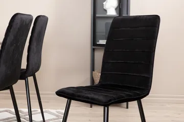 Penny Matgrupp 190 cm inkl 6 Robin Sammetsstolar - Grå/Svart - Möbler - Bord & matgrupp - Matgrupp