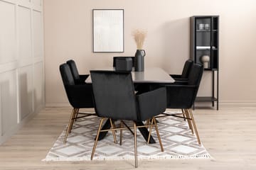 Penny Matgrupp 190 cm inkl 6 Pipi Stolar - Grå/Svart/Koppar - Möbler - Bord & matgrupp - Matgrupp