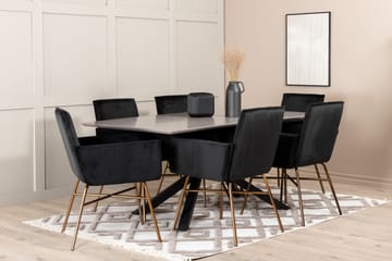 Penny Matgrupp 190 cm inkl 6 Pipi Stolar - Grå/Svart/Koppar - Möbler - Bord & matgrupp - Matgrupp