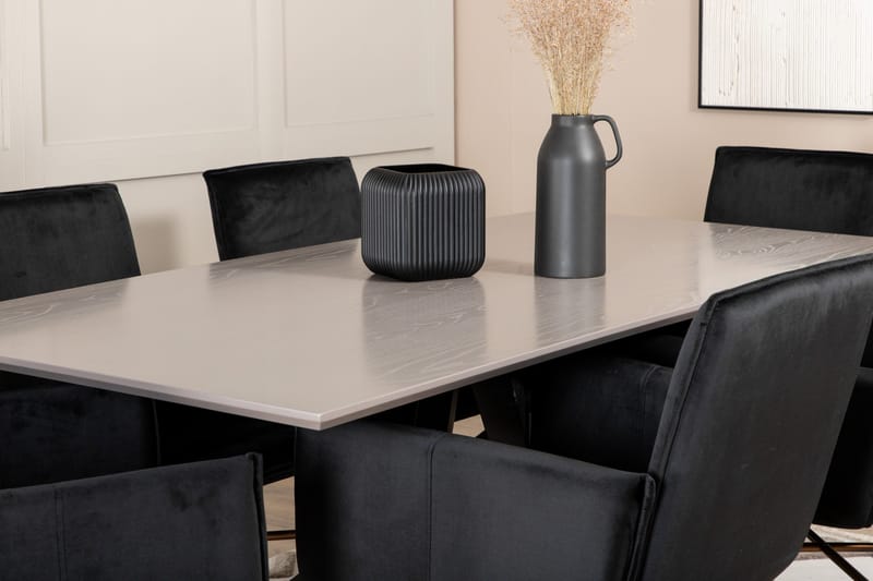 Penny Matgrupp 190 cm inkl 6 Pipi Stolar - Grå/Svart/Koppar - Möbler - Bord & matgrupp - Matgrupp