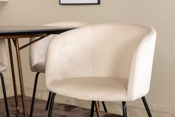 Pipi Matgrupp 190 cm inkl 6 Berita Stolar - Svart/Koppar/Beige - Möbler - Bord & matgrupp - Matgrupp