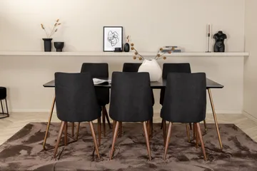 Pipi Matgrupp 190 cm inkl 6 Campomar Stolar - Svart/Koppar/Brun - Möbler - Bord & matgrupp - Matgrupp