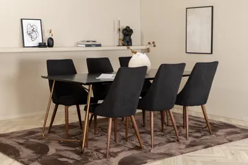 Pipi Matgrupp 190 cm inkl 6 Campomar Stolar - Svart/Koppar/Brun - Möbler - Bord & matgrupp - Matgrupp