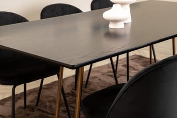 Pipi Matgrupp 190 cm inkl 6 Foyos Stolar - Svart/Koppar - Möbler - Bord & matgrupp - Matgrupp