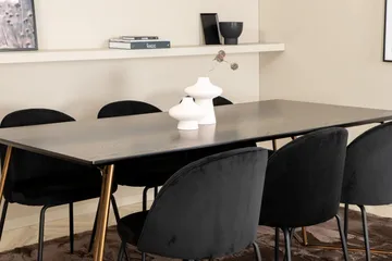 Pipi Matgrupp 190 cm inkl 6 Foyos Stolar - Svart/Koppar - Möbler - Bord & matgrupp - Matgrupp